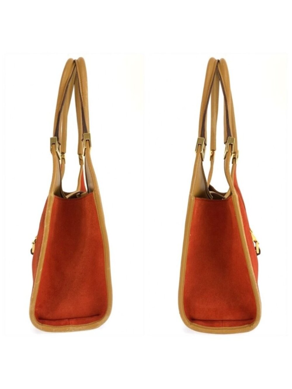 Gucci Jackie Orange Gold Suede Leather Tote Bag - Picture 8 of 9